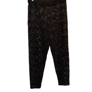 Vintage Black Beaded Sheer Lace‎ Dress Pants